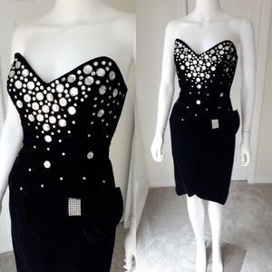 Vintage 1980's Lillie Rubin Velvet Cocktail Dress